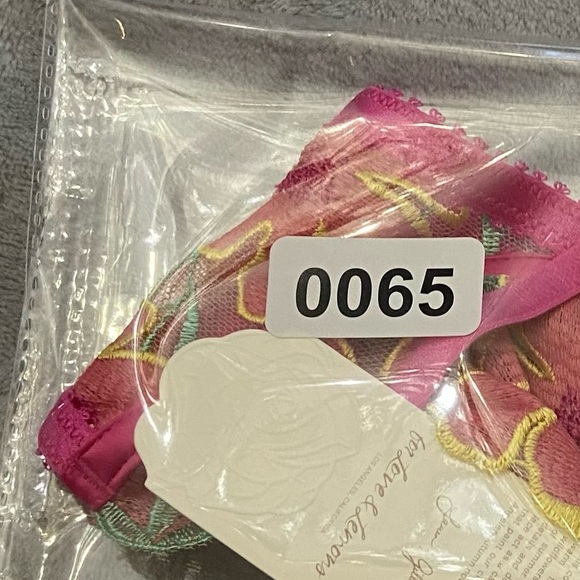 New! For Love & Lemons Pink Yellow Floral Lucy Monowire Bra 10065 - Picture 11 of 11